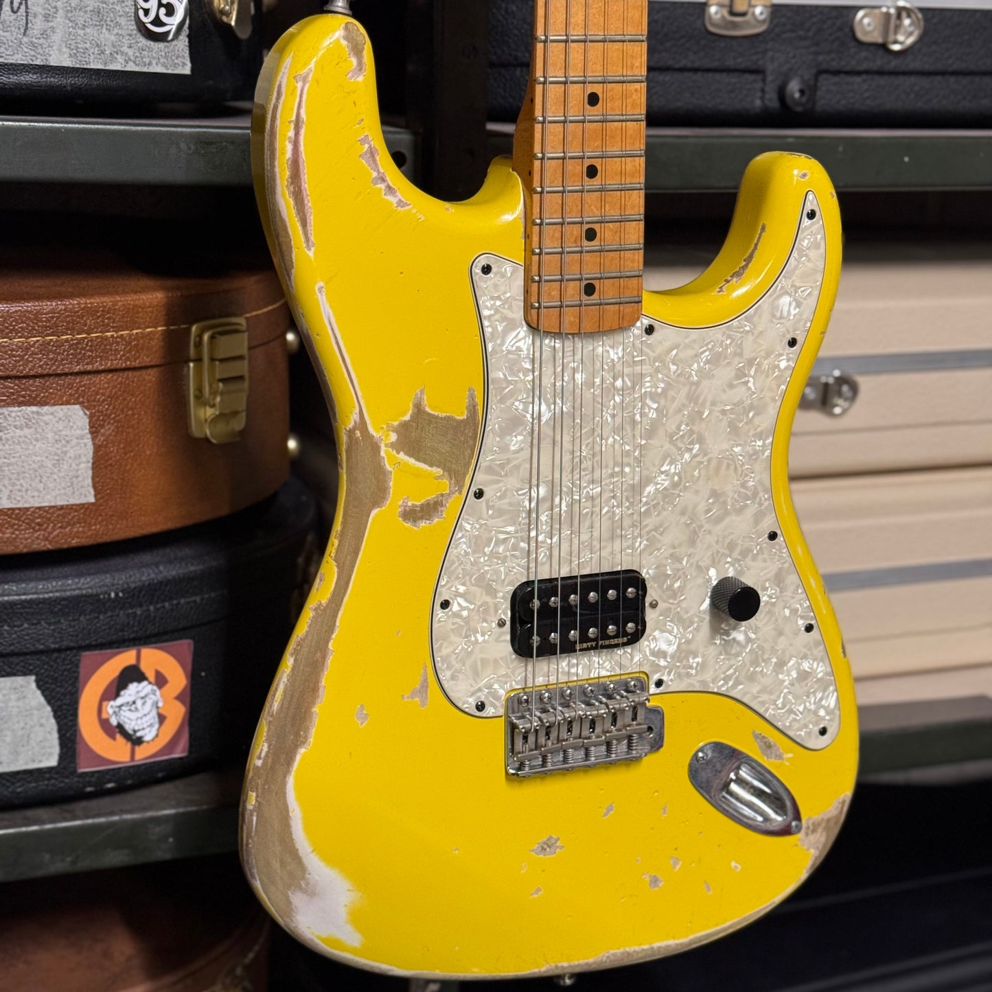 House 95 Guitars x Fender Graffiti Yellow Relic Stratocaster