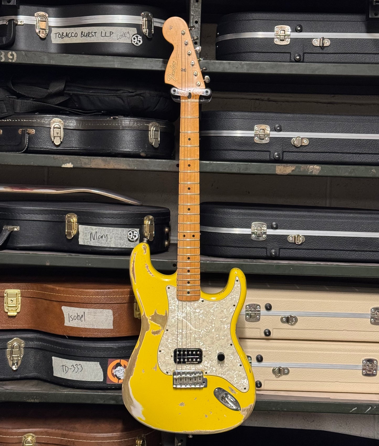 House 95 Guitars x Fender Graffiti Yellow Relic Stratocaster