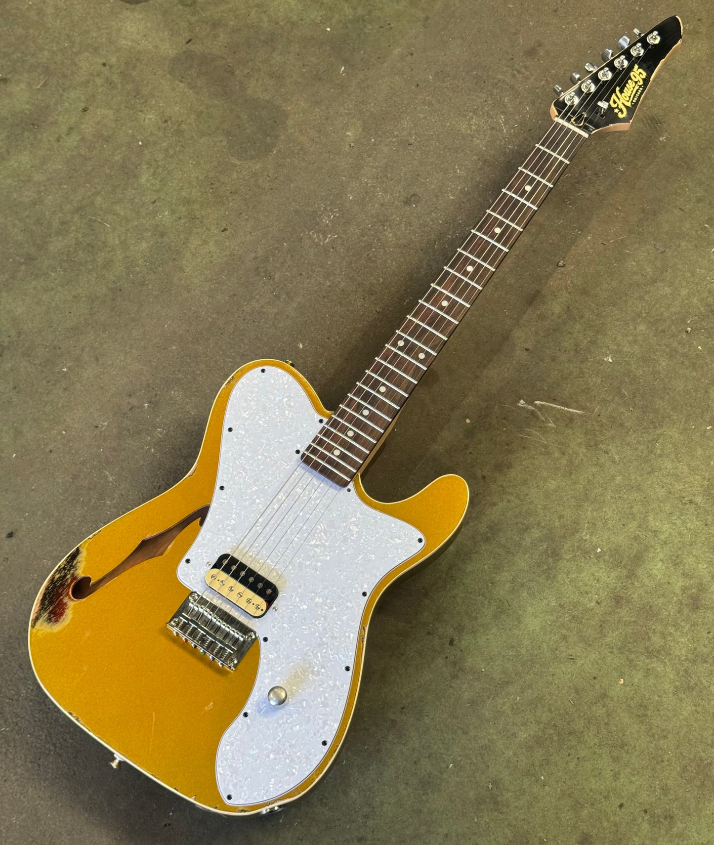 House 95 Jenson Custom Modern Thinline in Gold Over Two Tone
