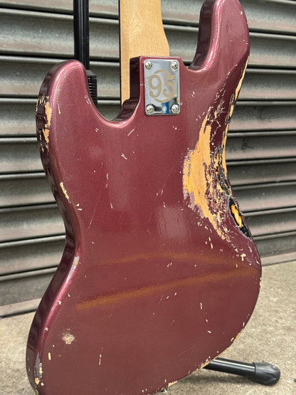 House 95 Marilyn Custom Worn Burgundy Over 3 Tone - House 95 Guitars