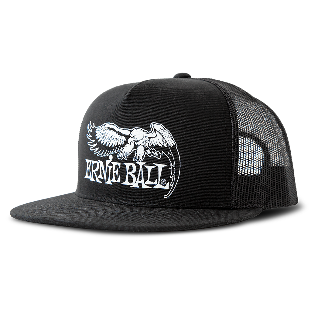 Ernie Ball CAP BLACK WHITE EB EAGLE LOGO